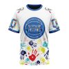 NBA Detroit Pistons Custom Name Number Autism Awareness Hands T-Shirt