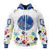 NBA Golden State Warriors Custom Name Number Autism Awareness Hands Zip Up Hoodie