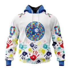 NBA Indiana Pacers Custom Name Number Autism Awareness Hands Pullover Hoodie