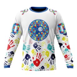 NBA Indiana Pacers Custom Name Number Autism Awareness Hands Sweatshirt