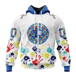 NBA Indiana Pacers Custom Name Number Autism Awareness Hands Zip Up Hoodie