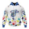 NBA Miami Heat Custom Name Number Autism Awareness Hands Zip Up Hoodie