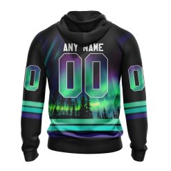 NBA Minnesota Timberwolves Custom Name Number Northern Lights Zip Up Hoodie - Image 2
