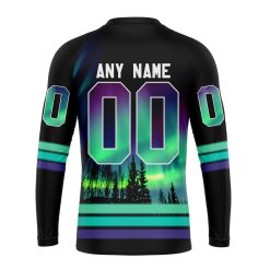 Alternative view of NBA Minnesota Timberwolves Custom Name Number Northern Lights Sweatshirt
