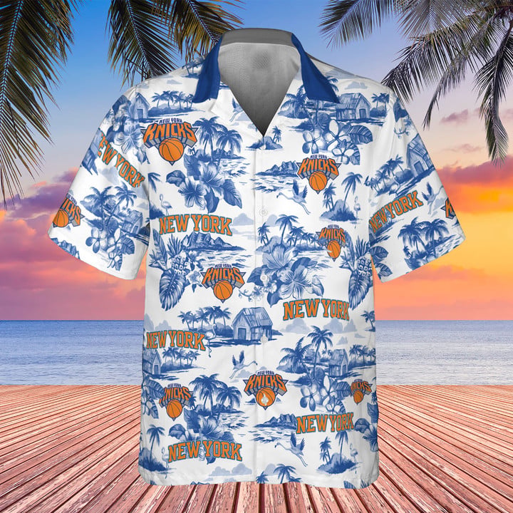 Alternative view of NBA New York Knicks Special Floral Island Hawaiian Shirt