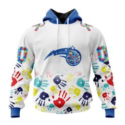 NBA Orlando Magic Custom Name Number Autism Awareness Hands Pullover Hoodie