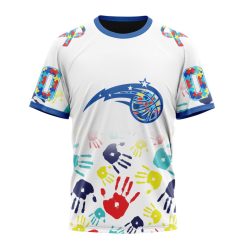 NBA Orlando Magic Custom Name Number Autism Awareness Hands T-Shirt