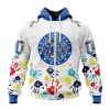 NBA Philadelphia 76ers Custom Name Number Autism Awareness Hands Zip Up Hoodie