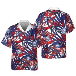 NBA Philadelphia 76ers Tropical Palm Leaves Hawaiian Shirt