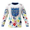 NBA Sacramento Kings Custom Name Number Autism Awareness Hands Sweatshirt