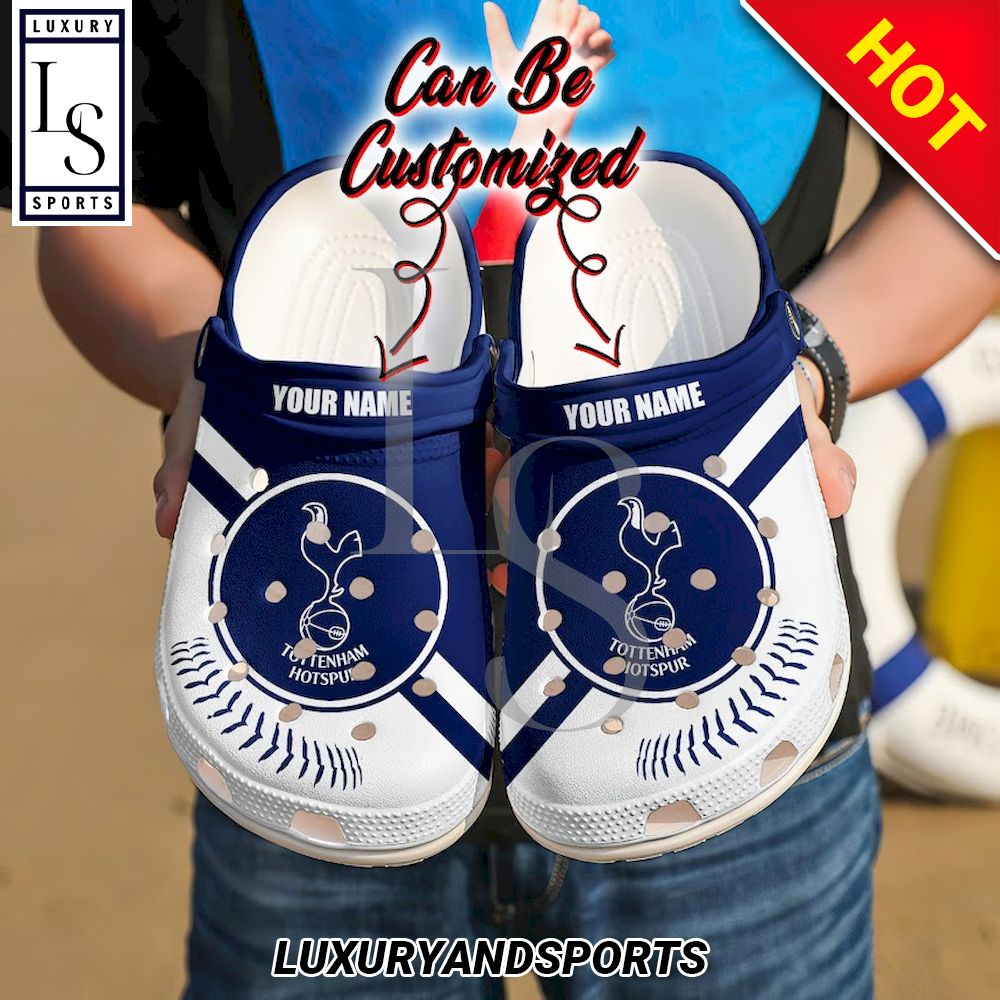 Tottenham Hotspur FC Custom Name Blue White Crocs