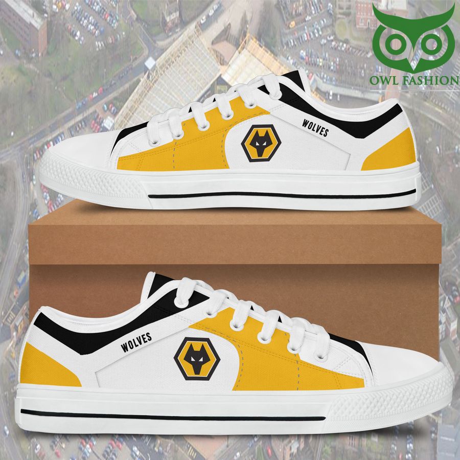 Wolverhampton Wanderers FC White Yellow Low Top Shoes