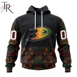 NHL Anaheim Ducks Custom Name Number Black History Month Pullover Hoodie