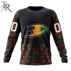 NHL Anaheim Ducks Custom Name Number Black History Month Sweatshirt