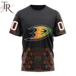 NHL Anaheim Ducks Custom Name Number Black History Month T-Shirt