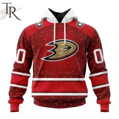 NHL Anaheim Ducks Custom Name Number Valentine Gift Pullover Hoodie