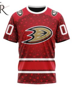 NHL Anaheim Ducks Custom Name Number Valentine Gift T-Shirt