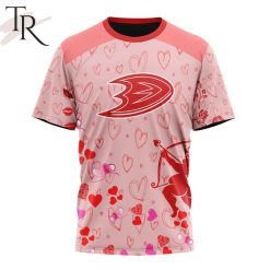 NHL Anaheim Ducks Custom Name x2 Date Valentine T-Shirt
