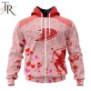 NHL Anaheim Ducks Custom Name x2 Date Valentine Zip Up Hoodie