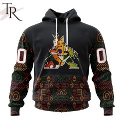 NHL Arizona Coyotes Custom Name Number Black History Month Pullover Hoodie