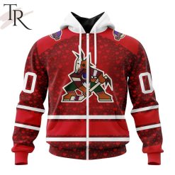 NHL Arizona Coyotes Custom Name Number Valentine Gift Zip Up Hoodie