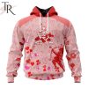 NHL Arizona Coyotes Custom Name x2 Date Valentine Pullover Hoodie