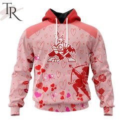 NHL Arizona Coyotes Custom Name x2 Date Valentine Pullover Hoodie