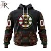 NHL Boston Bruins Custom Name Number Black History Month Pullover Hoodie