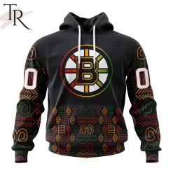NHL Boston Bruins Custom Name Number Black History Month Pullover Hoodie
