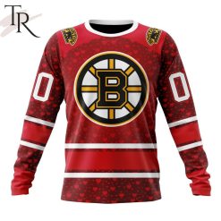 NHL Boston Bruins Custom Name Number Valentine Gift Sweatshirt