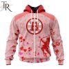 NHL Boston Bruins Custom Name x2 Date Valentine Zip Up Hoodie