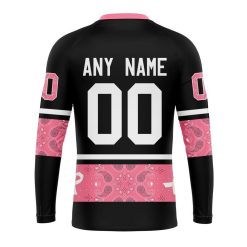 Alternative view of NHL Buffalo Sabres Custom Name Number Black Pink Fight Breast Sweatshirt