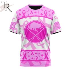 NHL Buffalo Sabres Custom Name Number Breast Cancer Awareness Month T-Shirt