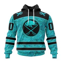NHL Buffalo Sabres Custom Name Number Fight Ovarian Cancer Pullover Hoodie