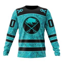 NHL Buffalo Sabres Custom Name Number Fight Ovarian Cancer Sweatshirt