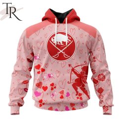NHL Buffalo Sabres Custom Name x2 Date Valentine Pullover Hoodie