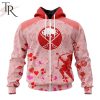 NHL Buffalo Sabres Custom Name x2 Date Valentine Zip Up Hoodie