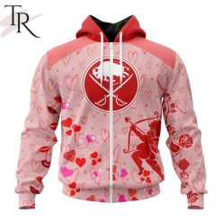 NHL Buffalo Sabres Custom Name x2 Date Valentine Zip Up Hoodie