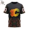 NHL Calgary Flames Custom Name Number Black History Month T-Shirt