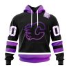 NHL Calgary Flames Custom Name Number Black Hockey Fights Cancer Pullover Hoodie
