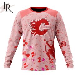 NHL Calgary Flames Custom Name x2 Date Valentine Sweatshirt