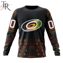 NHL Carolina Hurricanes Custom Name Number Black History Month Sweatshirt