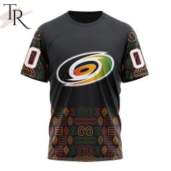 NHL Carolina Hurricanes Custom Name Number Black History Month T-Shirt