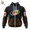 NHL Carolina Hurricanes Custom Name Number Black History Month Zip Up Hoodie