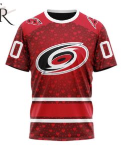 NHL Carolina Hurricanes Custom Name Number Valentine Gift T-Shirt