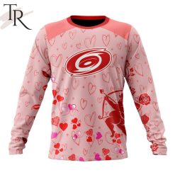 NHL Carolina Hurricanes Custom Name x2 Date Valentine Sweatshirt