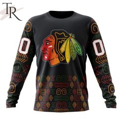 NHL Chicago Blackhawks Custom Name Number Black History Month Sweatshirt