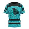 NHL Chicago Blackhawks Custom Name Number Fight Ovarian Cancer T-Shirt