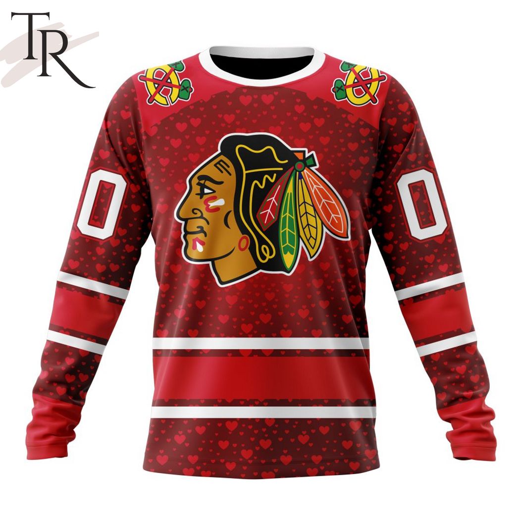 NHL Chicago Blackhawks Custom Name Number Valentine Gift Sweatshirt