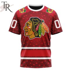 NHL Chicago Blackhawks Custom Name Number Valentine Gift T-Shirt